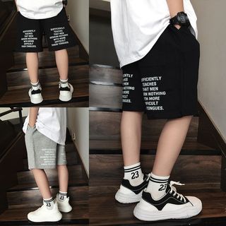 Quần short cho bé trai - quần lửng in chữ phong cách năng động dáng rộng mặc hè thoải mái