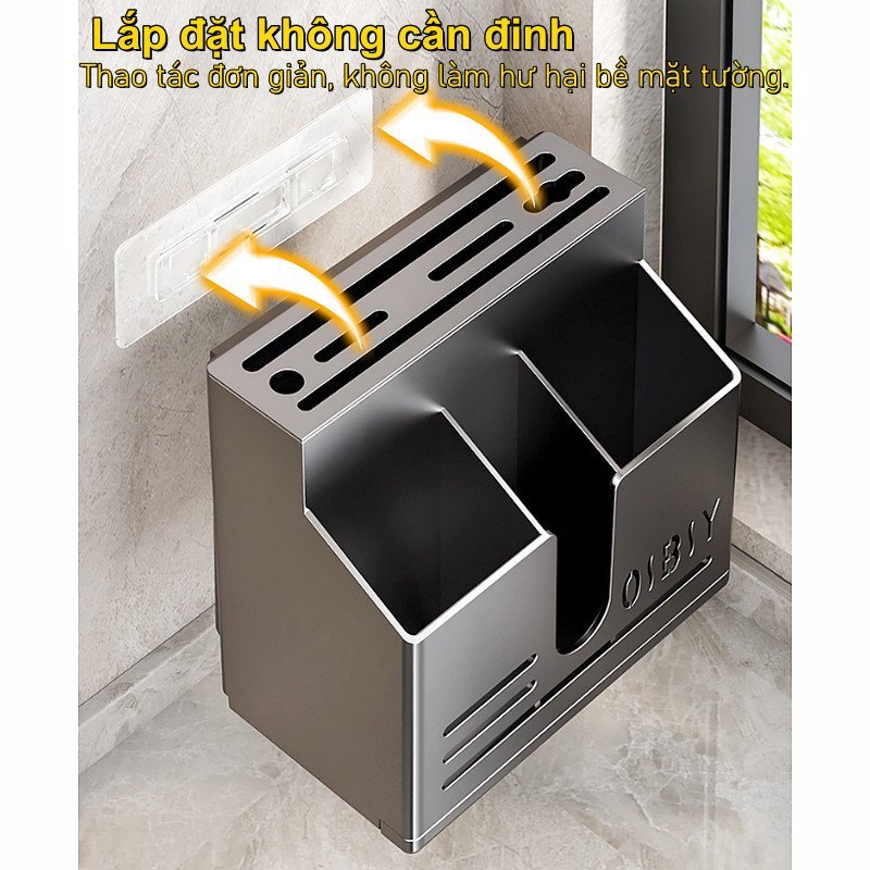 Kệ đựng đũa thìa nhà bếp treo tường nhựa PP bền tiết kiệm không gian khô ráo vệ sinh gắn nhanh