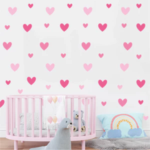 Phòng Trẻ Em Dán Tường Hoạt Hình Dễ Thương Trang Trí Nhà Cửa Phòng Ngủ Mầm Non Quần Áo Cửa Hàng Màu Hồng Trái Tim Tình Yêu Dán Tường