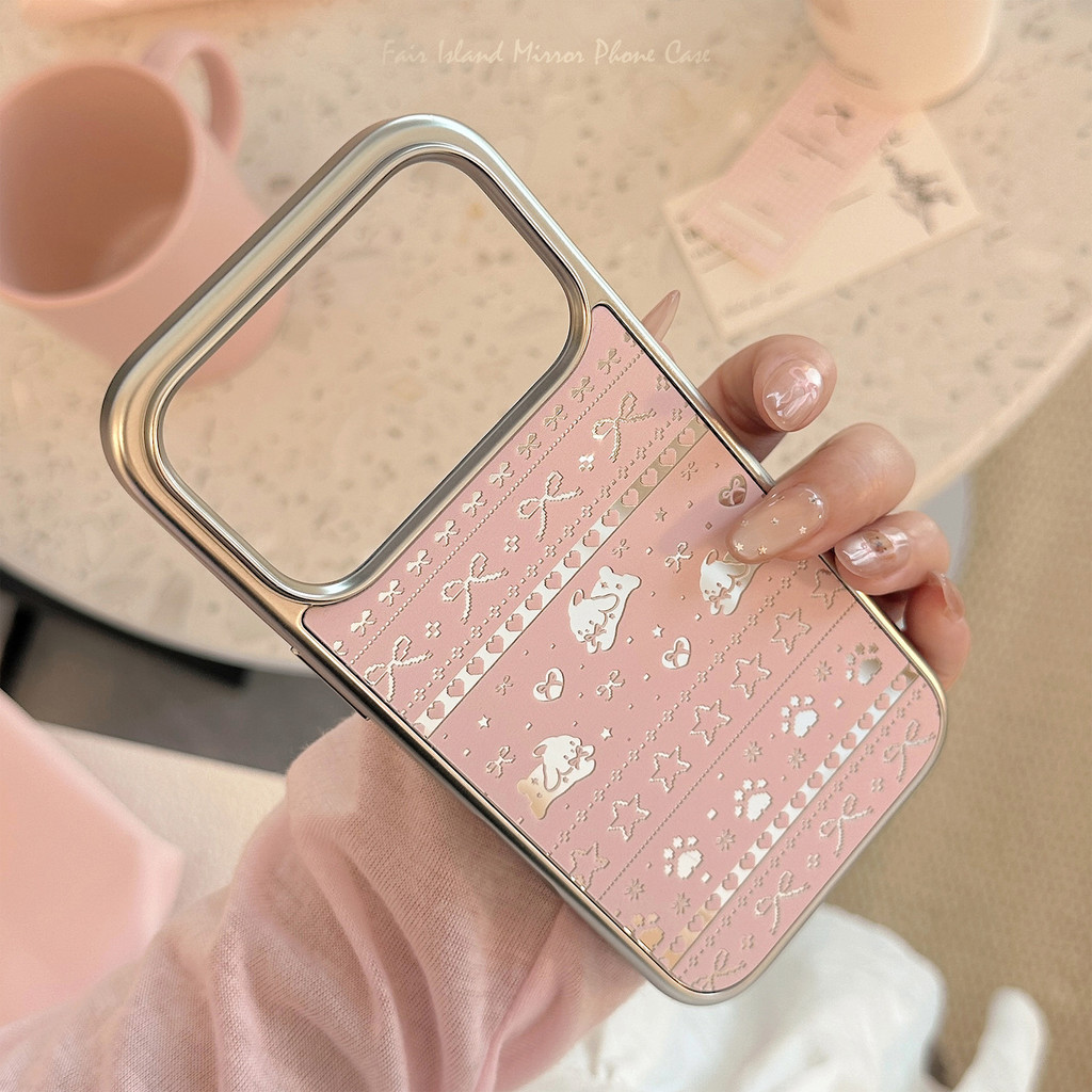 Ốp điện thoại hình chú chó con màu hồng cho IPhone 17 Pro Max 17Air 16 15 14 13 Vỏ bảo vệ chống sốc