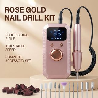 Máy mài đánh bóng móng tay bằng điện HOBBYIN, Tệp móng tay điện 32 tốc độ di động, Màn hình LED chuyên nghiệp Máy mài móng tay đa chức năng có thể sạc lại Dụng cụ làm móng