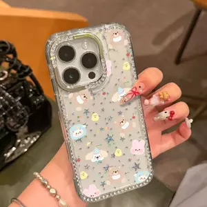 Con rố rối hoạt hình nhỏĐá kim flash phù hợp với vỏ điện thoại iPhone 17 Pro Max,