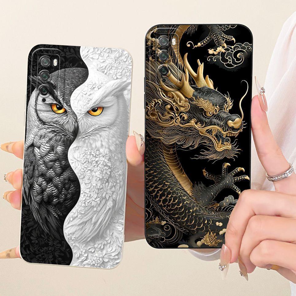 Ốp Điện Thoại Cho Huawei Enjoy 20 Pro Enjoy 60 Enjoy 10 Vỏ Silicon Hoạt Hình Rồng Ngộ nghĩnh Mèo Biển Họa Tiết Chống Sốc Ốp Lưng