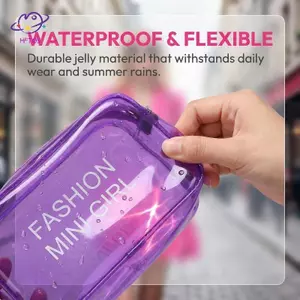 HFTOY PVC Candy Color Letter Túi đeo chéo Mini dành cho nữ Ví đeo vai Messenger nhỏ cho lễ hội và sự kiện ~