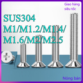 Ốc Vít Đầu Dẹt inox 304 /Ốc vít đầu pake dẹp mỏng phẳng Chuyên Dụng KM Vít  M1 / M1.2 / M1.4 / M1.6 / M2 / M2.5 【 JYD-ZZ-Z 】