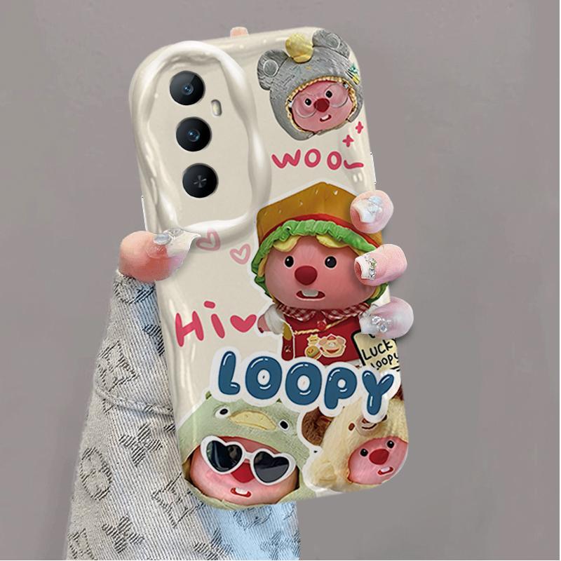 Vỏ Silicon Hoạt Hình Cho Realme C65 Bảo Vệ 3D Vỏ Điện Thoại Mềm Loopy Ốp Lưng Chống Sốc
