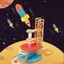 HFTOY 1 Bộ Roet Launch Pad Thí nghiệm khoa học và giáo dục trẻ em Mô hình hàng không vũ trụ DIY Đồ chơi lắp ráp thủ công Quà tặng ~