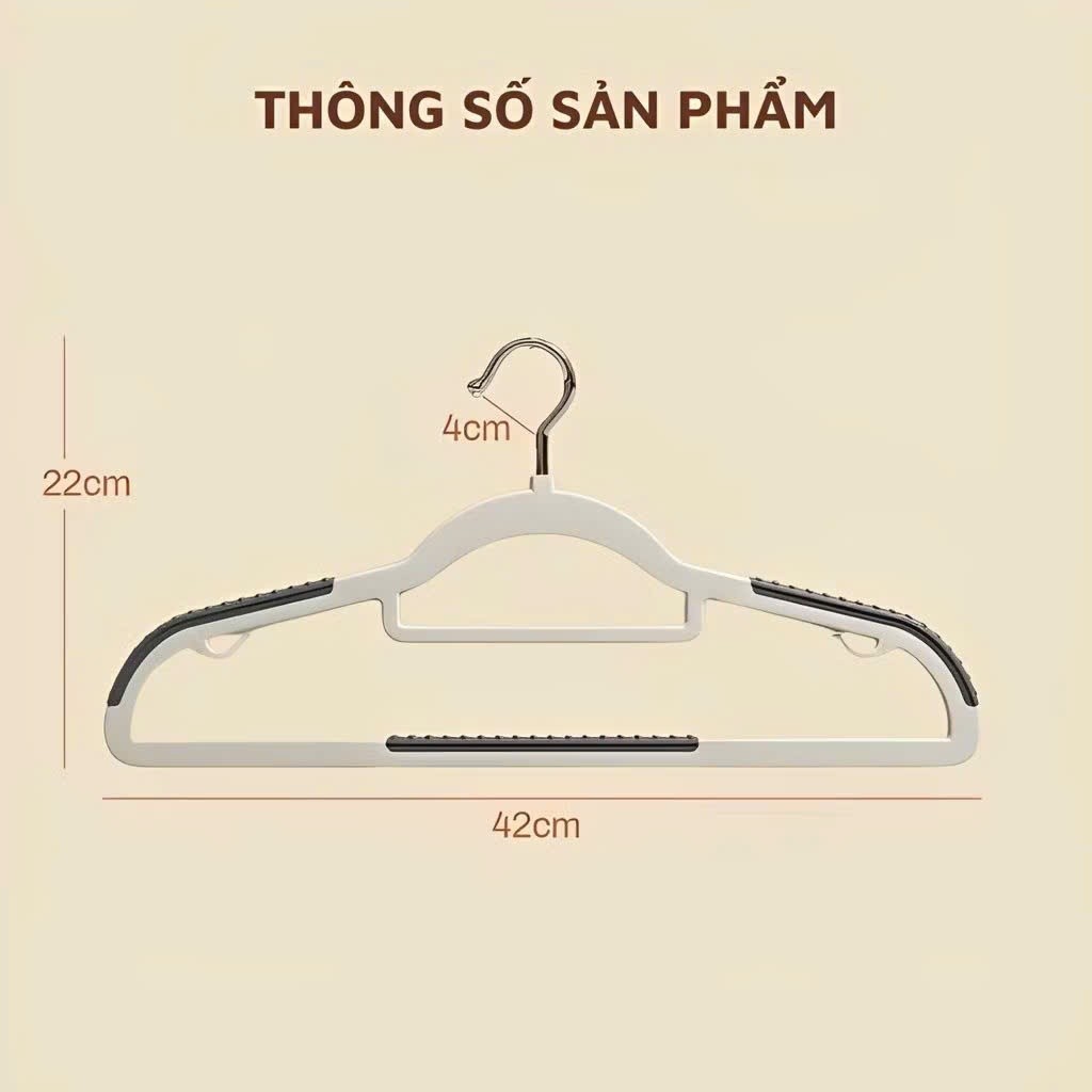 Móc Treo Quần Áo Chống Trượt Xoay 360 Độ Chất Liệu Nhựa Cao Cấp Đa Năng - Combo 10, 20, 30 Móc