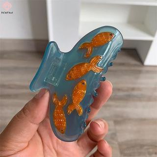 [PCW-T] Kẹp Tóc Cá Vàng Trong Suốt Dễ Thương Hoạt Hình Acetate Cá Mập Kẹp Tóc Thời Trang Đơn Giản Vuốt Tóc Cho Nữ Bé Gái Phụ Kiện Tóc