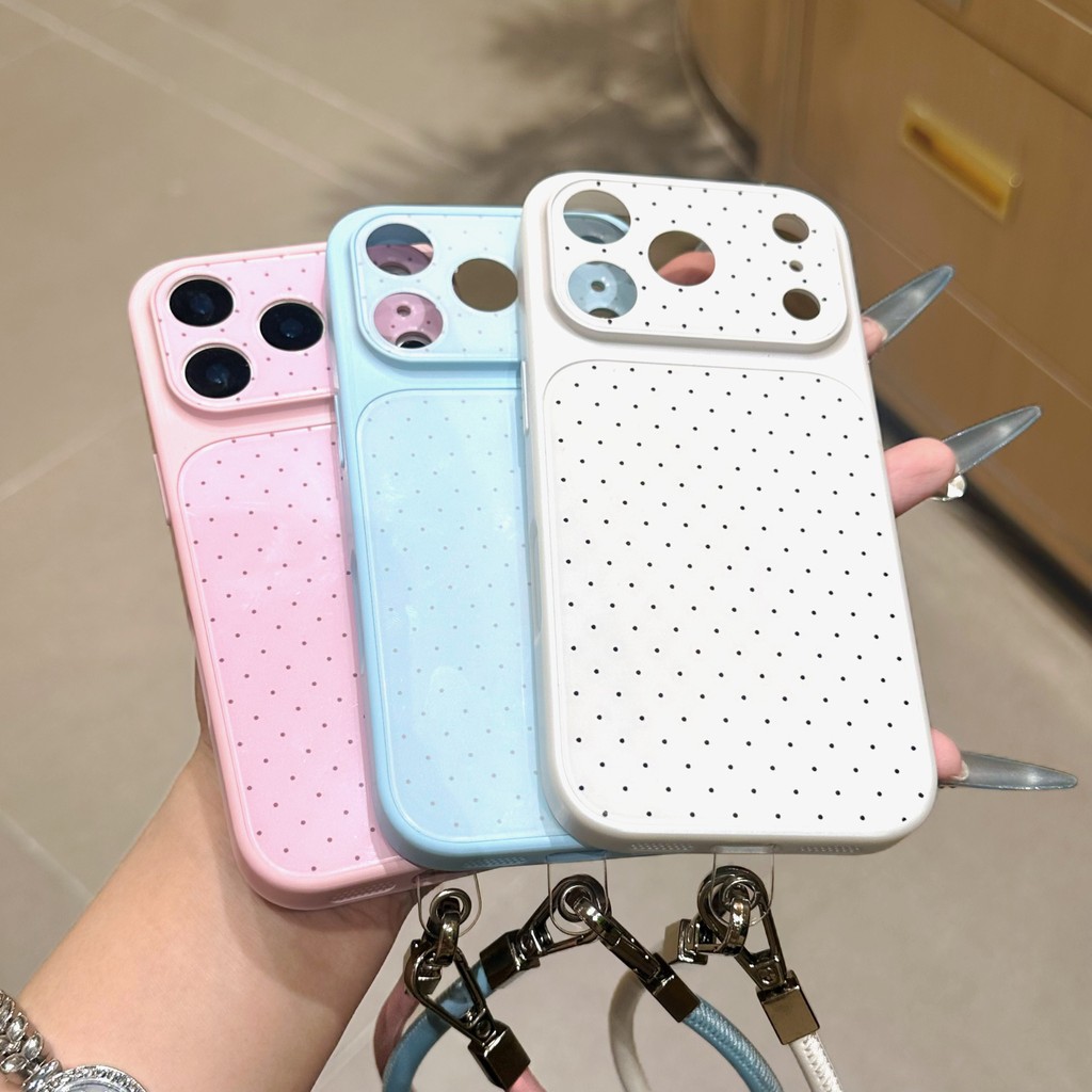 Ốp điện thoại chấm bi màu kẹo cho iPhone 17 Pro Max 17 Air 16 Plus 15 14 13 Vỏ điện thoại chống rơi