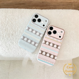 Vỏ thỏ hoạt hình đáng yêu Tương thích cho IPhone 16 13 17 14 15 12 11 Pro Max XR Air X XS Max 8 16 15 7 14 Plus Vỏ chống rơi ống kính cao cấp mềm