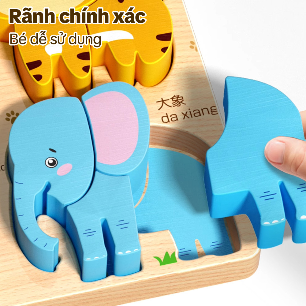 Đồ chơi xếp hình bằng gỗ khối gỗ, tương tác giữa cha mẹ và con cái với 4 hình mẫu màu sắc và hình dạng, giáo dục bổ ích.