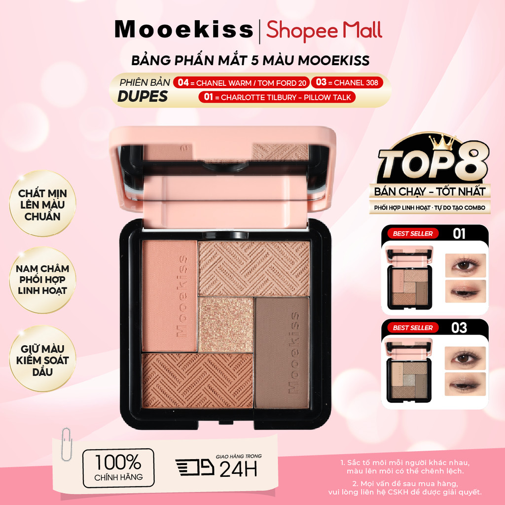 [GIFT] Bảng phấn mắt năm màu Mooekiss