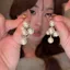 Hạt nổi Moon Clam ~ Bông tai ngọc trai dây nho