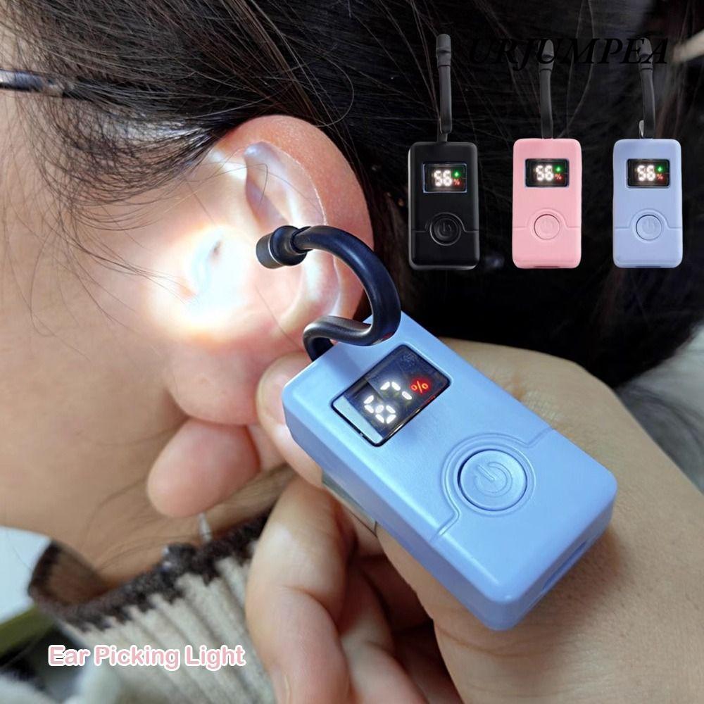 Đèn ngón tay cái URJUMPEA, Công cụ nội soi đèn ngón tay Đèn sạc kỹ thuật số, Sạc kỹ thuật số bền bỉ Khóa trực quan Đào tai Muỗng đào tai Dụng cụ lấy tai