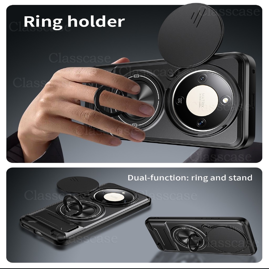 Ốp Cho Honor X9d X9c X9b X9a smart X9csmart HonorX9d X9 d HonorX9c X9 c Vỏ Điện Thoại Xoay Vòng Từ Tính Trượt Bảo Vệ Camera Thẳng Đứng Chân Đế Chống Sốc