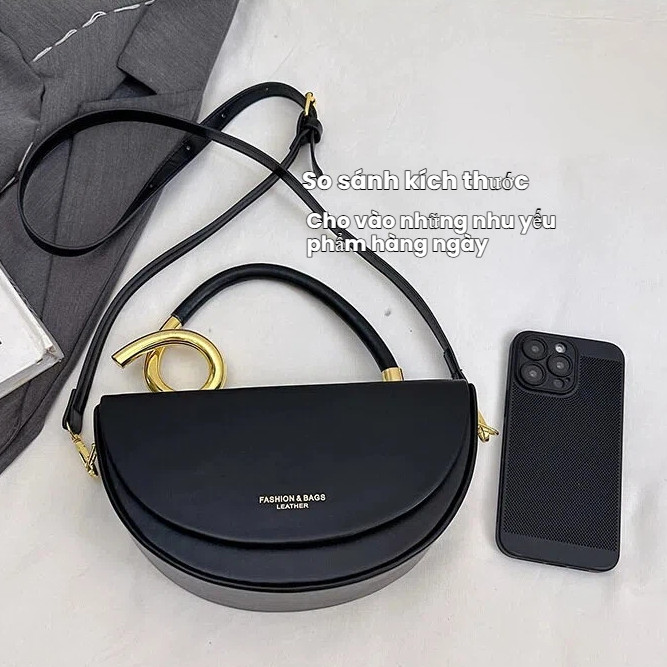 Kẹo Màu Yên Túi Nữ Độc Đáo Hình Bán Nguyệt Đeo Vai Thời Trang Messenger Phù Hợp Đi Lại Hàng Ngày