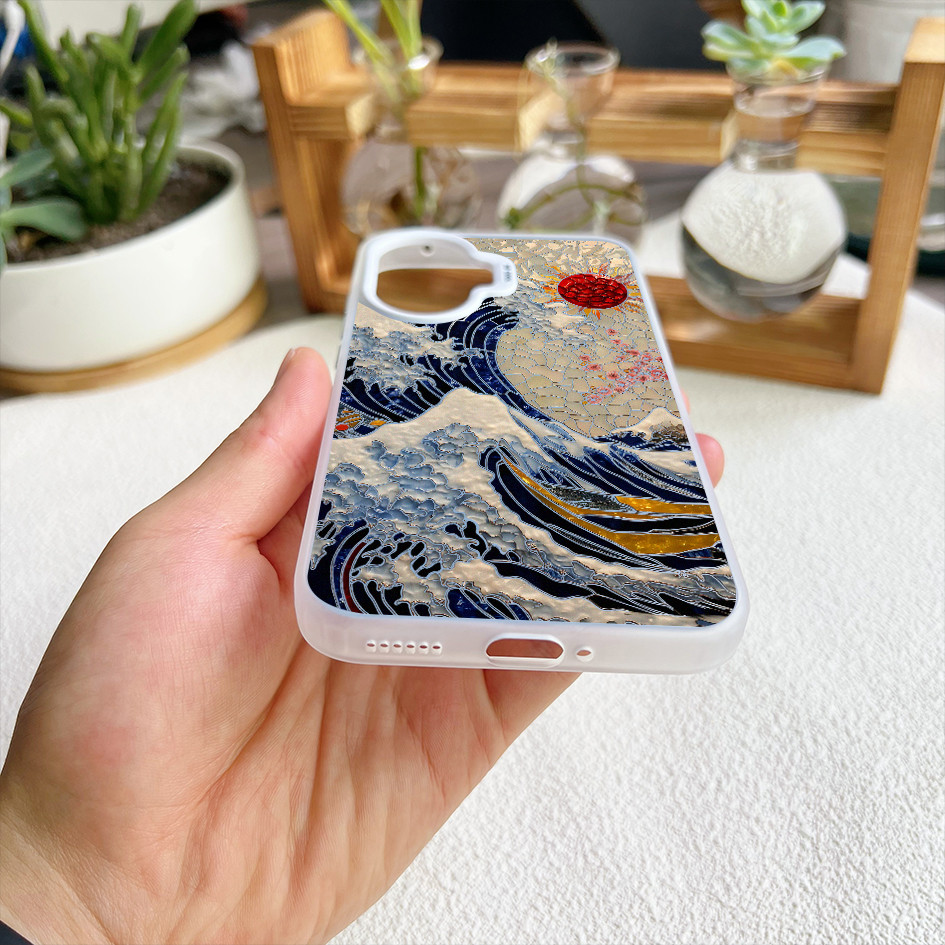 Ốp Điện Thoại Micro Matte The Great Wave off Kanagawa (Ukiyo-e) Cho Redmi Turbo 4 Pro Note 15 Pro / 14 / 13 Mi 17 Pro Max 15T 14T K90 Pro Max Xiaomi 15 14 Vỏ Redmi Siêu Chống Sốc
