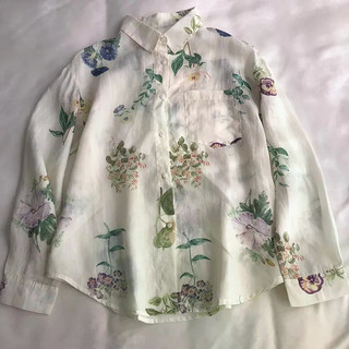 Áo sơ mi retro voan mỏng tay dài cổ ve, phù hợp mùa xuân hè