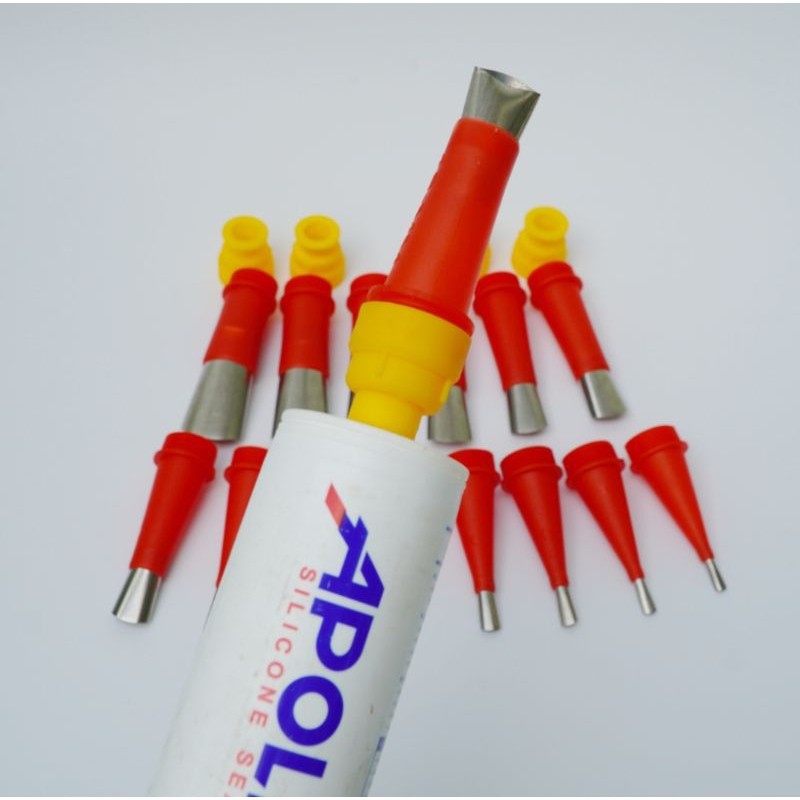 Bộ đầu vòi keo silicon 18/16 món, Bộ Đầu/Vòi Đi Keo (Silicon), Đầu Bơm Keo, Dùng Cho Súng Bắn Keo