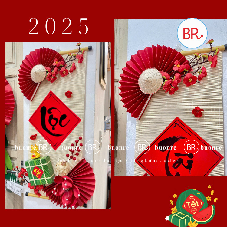 [HỎA TỐC HCM] [TẶNG MÓC TREO] Set nguyên liệu Mành Tre câu đối Bình An Phú Qúy, Phụ kiện DIY mành trang trí nhà cửa Tết