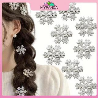 MYPANDA 2 / 5 / 10 Chiếc Giáng Sinh Lấp Lánh Bông Tuyết Zircon Kẹp Tóc Nữ Dễ Thương Nổ Kim Loại Kim Loại Kim Loại Phụ Kiện Tóc Dự Tiệc.