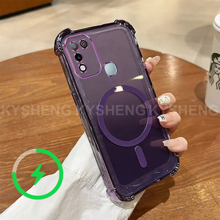 Thích hợp cho INFINIX HOT 9 10S 10 11 PLAY Vỏ điện thoại TPU sạc từ tính bốn góc chống rơi vỏ mềm trong suốt WBQ 000