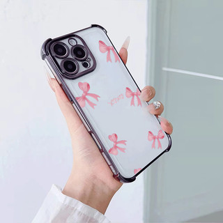 Ốp Điện Thoại Mạ Nơ Màu Hồng Dễ Thương Cho OPPO Reno 15 14 13 12 11 10 Pro 15F 14F 13F 12F 11F 5G Mềm Chống Rơi Trong Suốt