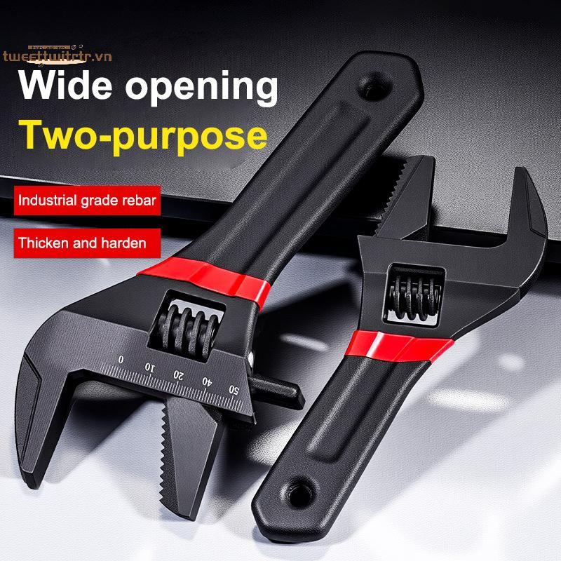 TRTR 1 Cái 6 / 8 "Tay cầm ngắn Cờ lê có thể điều chỉnh Cờ lê phòng tắm mở quá khổ Cờ lê bảng nhỏ Đường kính lớn Tay cầm ngắn có thể điều chỉnh VN