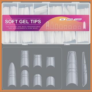 [SMD] 240 chiếc Móng tay giả hai mặt siêu mỏng có dây phụ -Trace Nail Tips Clear Extension Móng tay giả DIY [vn]