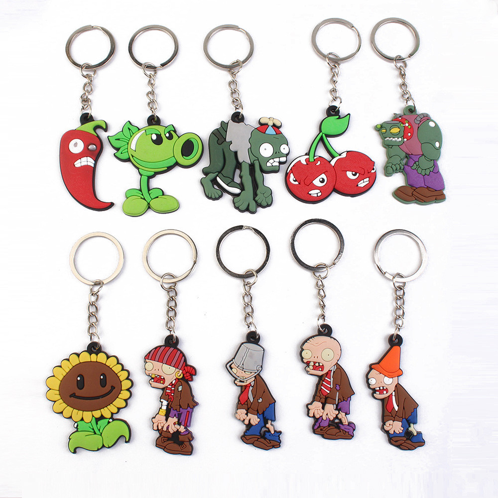 Plants Vs. Zombies Cartoon Anime Series Unisex PVC Keychains, Backpack Keychains, Car Decoration Products, Birthday Gift