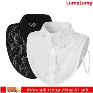 Lumelamp Cổ giả ren tháo rời, màu trắng đen, phù hợp làm phụ kiện cho áo và khăn quàng nữ và bé gái