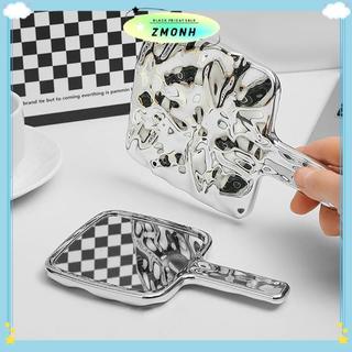 ZMONH Hình Dạng Lỏng Gương Vuông Cầm Tay Để Bàn Mỹ Phẩm Di Động Gương Trang Điểm Du Lịch Phong Cách Retro Gương Làm Đẹp Cho Túi Xách