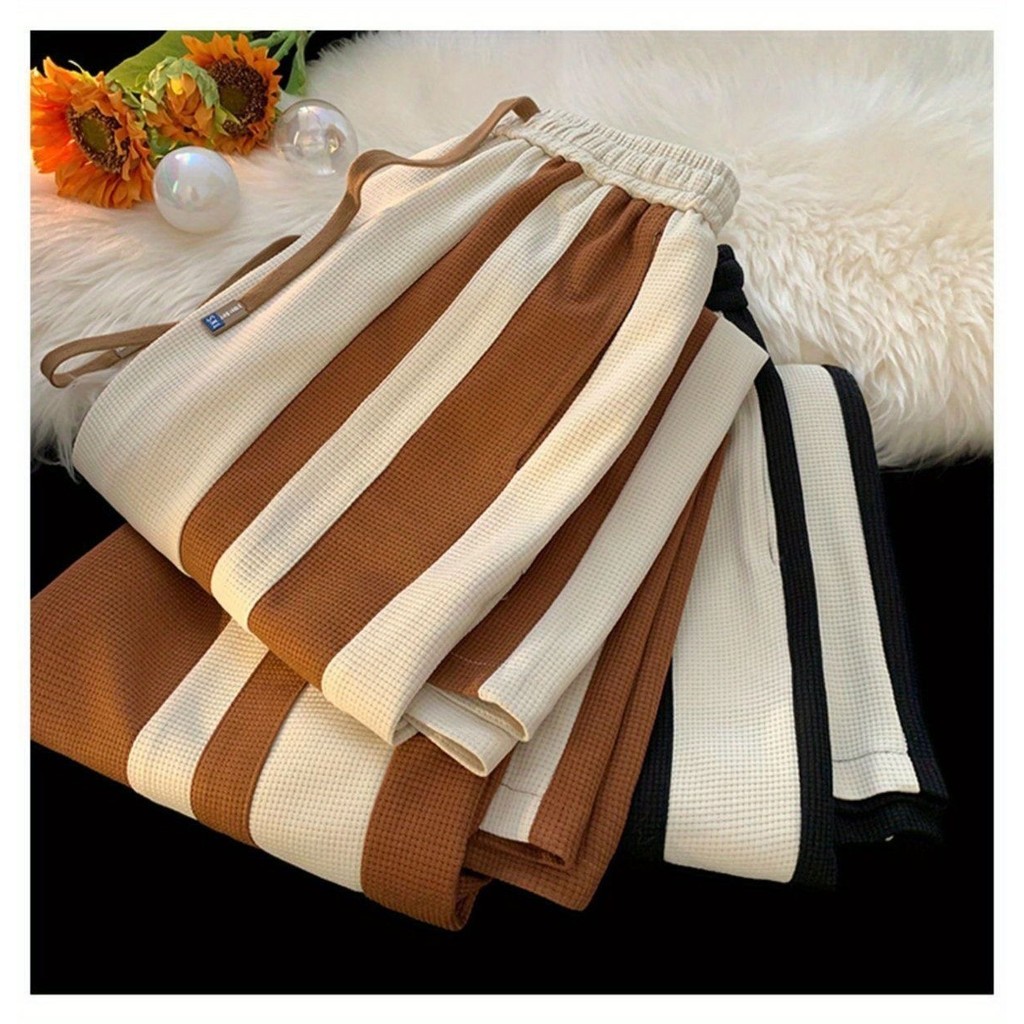 Quần Sọc Labe Nam High Street vibe Dạo Phố Mặc Ruffian Đẹp Trai Fried Street Drape Size Lớn Rời Mùa Xuân Quần 17G9