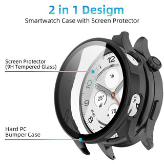 Ốp lưng kính cho Xiaomi Watch 5 PC Ốp lưng bảo vệ chống trầy xước toàn diện + Bảo vệ màn hình cho MI Watch 5 Phụ kiện