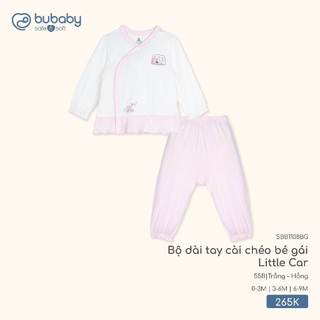 Bubaby IBB110802, SBB1108BG  Bộ dài tay cài chéo  Little Car 🔅 cho béT1.3