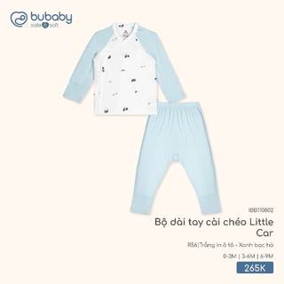 Bubaby IBB110802, SBB1108BG  Bộ dài tay cài chéo  Little Car 🔅 cho béT1.3