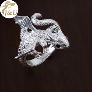 Nhẫn Điều Chỉnh Phong Cách Punk Vintage with Dáng Rồng Dễ Thương - Thích Hợp Nam và Nữ