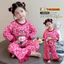 Bộ Đồ Ngủ Bé Gái Thu Đông Labu Dài Tay 90-140 Size SI09