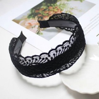Vòng buộc tóc ren TRACYILLOIAN, Băng đô buộc tóc ren chống trượt rỗng, Phụ kiện tóc Hàn Quốc Thanh lịch Vintage dành cho nữ Băng đô rộng sử dụng hàng ngày