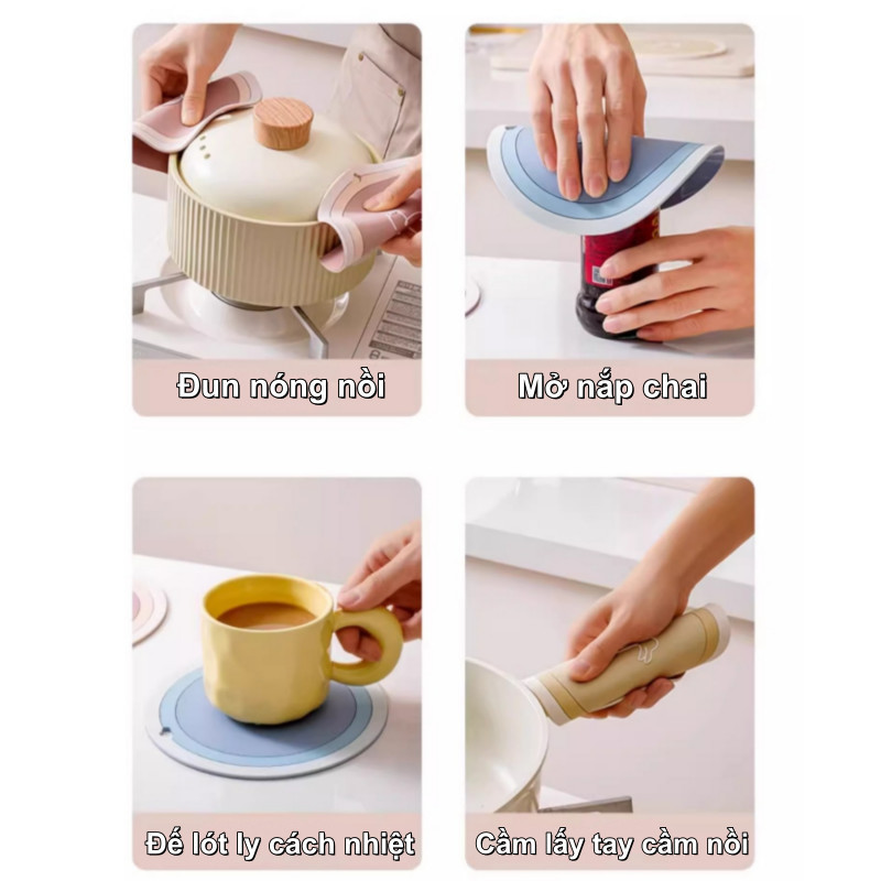 Tấm Lót Bàn PVC Cách Nhiệt 3 Miếng -Chống Bỏng, Dễ Vệ Sinh, Dùng Cho Nhà Bếp Và Bàn Ăn Gia Đình