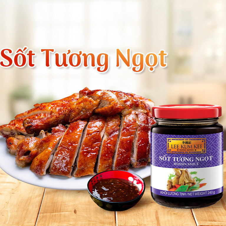 Sốt Tương Ngọt LEE KUM KEE Hoisin Sauce 240g, Hương Vị Ngọt Mặn Hài Hòa Dễ Ăn Chuẩn Vị Hoa