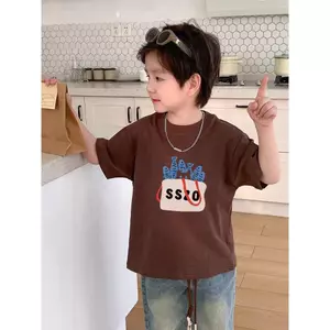 Áo bé 1-13 tuổi, cotton, cổ tròn, hình in, dài tay, unisex, rộng, cho bé trai gái