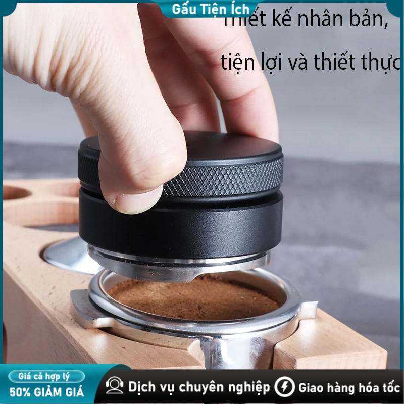 Dụng cụ nén cafe espresso điều chỉnh lực nén Máy Tamper，Chất liệu Inox 304 & ABS， 58mm，Phân phối và phẳng cà phê