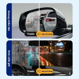 Chai xịt tẩy ố kính ô tô phủ nano chống bám nước Công nghệ Phủ NANO,Tẩy Ố, Cặn Canxi,Làm Bóng Kính,Chống Bám Nước