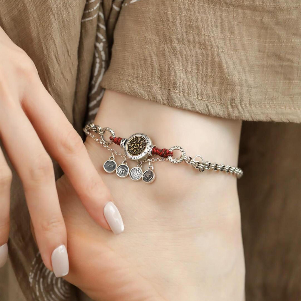 Mặt dây chuyền và vòng chân nữ phong cách cổ điển và dân tộc