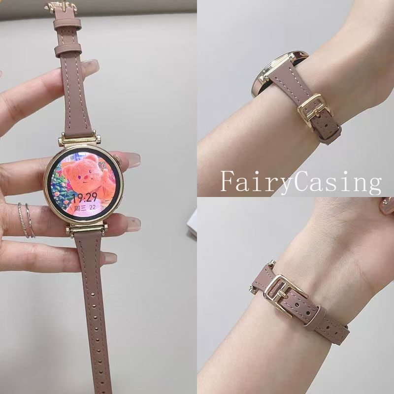 Dây da thời trang mỏng 18 20 22mm cho Samsung Galaxy Watch 8 7 FE 6 5 Pro 4 5 6 40 44mm Dây đeo đồng hồ phát hành nhanh
