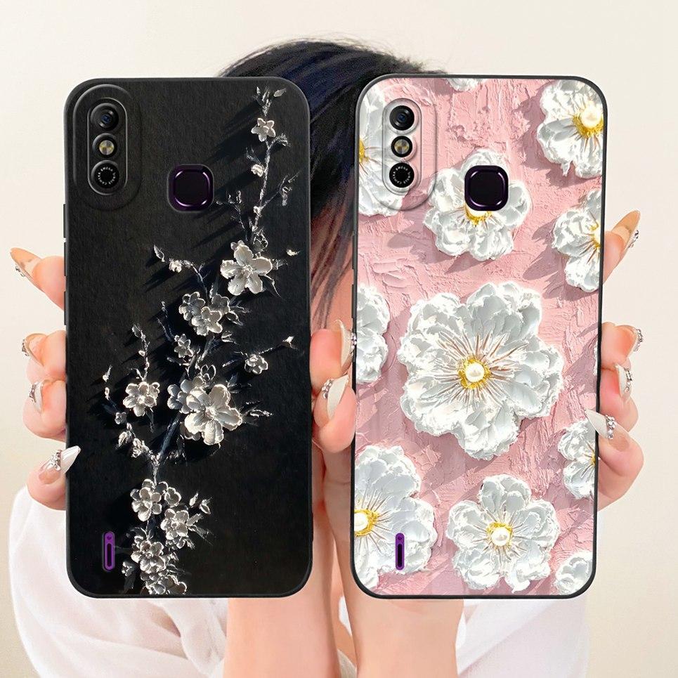 Dành Cho Infinix Smart 4 4c smart4 X653 X653C Ốp lưng Hoa Bướm Nữ Tính Ốp Lưng Silicon Mềm Mờ Vỏ