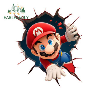 EARLFAMILY Super Mario Xé Phim Hoạt Hình Xe Ô Tô Ốp Lưng Xe Máy Thân Cây Kính Chắn Gió Phía Sau JDM Decal Tắc Xước Chống Thấm Nước Nhãn Xe