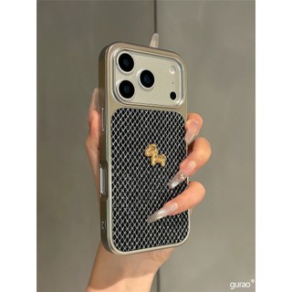 Mạ 3D Ngựa Vàng Hồng Đỏ Lấp Lánh Kim Sa Lấp Lánh Vỏ Điện Thoại iPhone 17Promax 17pro 14 15 16 Pro Max 13 Vỏ Di Động Nữ Chống Sốc